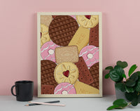 Biscuit Pattern Art Print