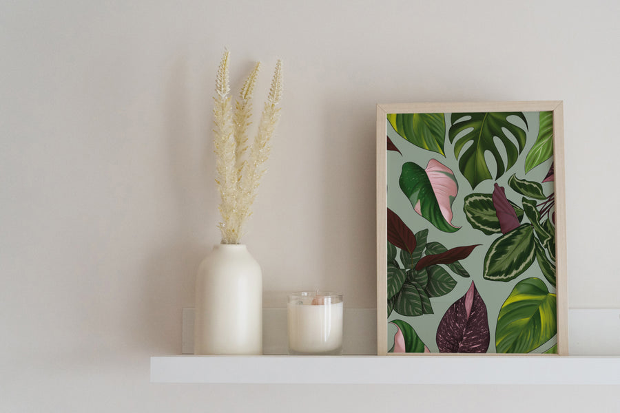 Houseplant Leaves Art Print
