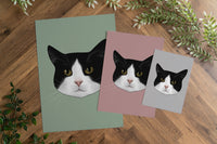 Black and White Tuxedo Cat Art Print