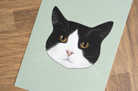 Black and White Tuxedo Cat Art Print