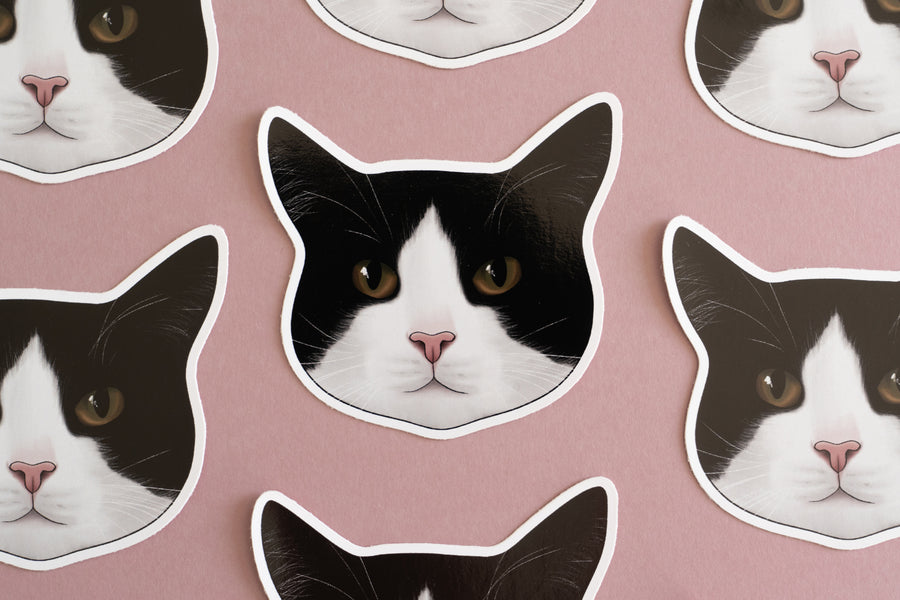 Tuxedo Black & White Cat Sticker