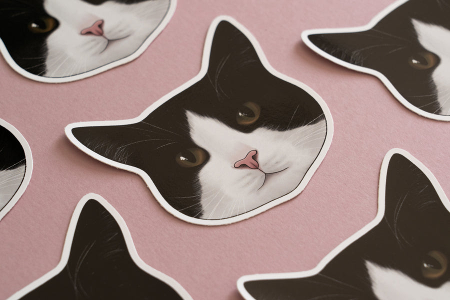 Tuxedo Black & White Cat Sticker