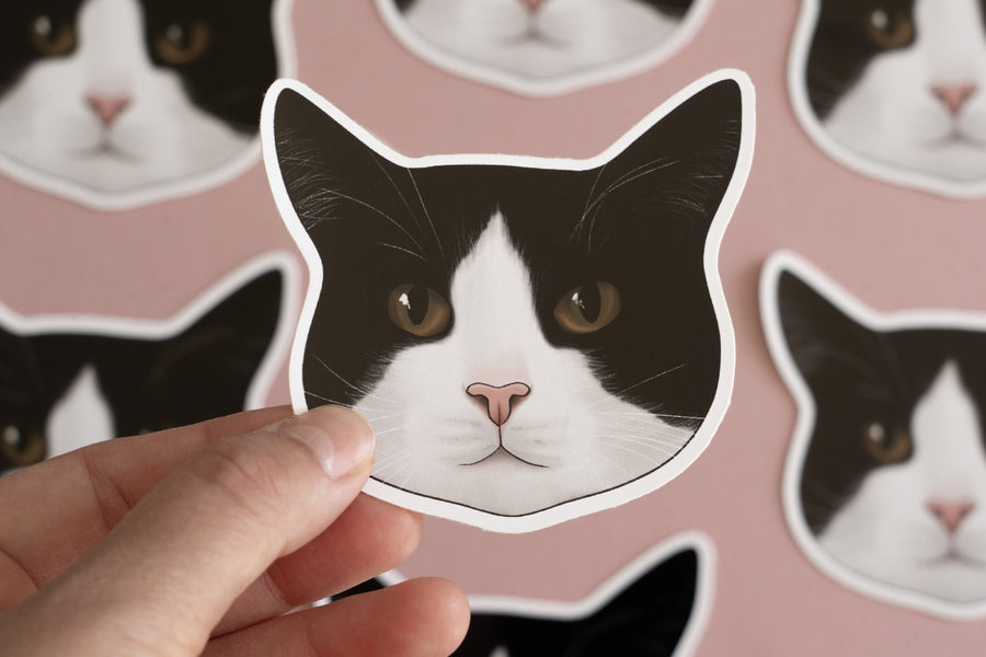 Tuxedo Black & White Cat Sticker