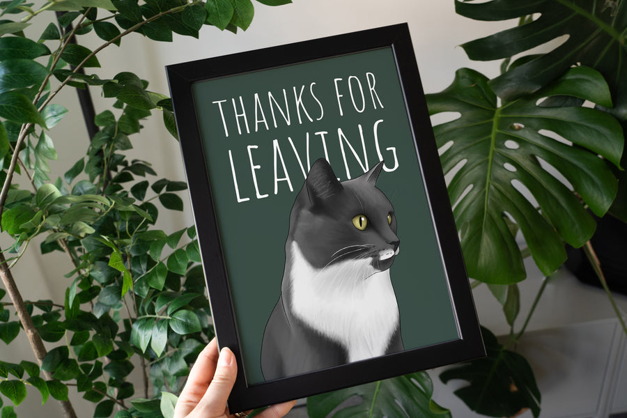 Thanks for Leaving Cat Art Print