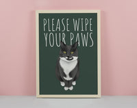 Wipe Your Paws Cat Art Print