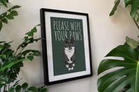 Wipe Your Paws Cat Art Print
