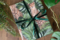Cheetah and Leaves Wrapping Paper