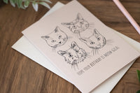 Meow-gical Birthday Sketchy Cat Card