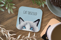 Blue Cat Obsessed Ragdoll Cat Coaster