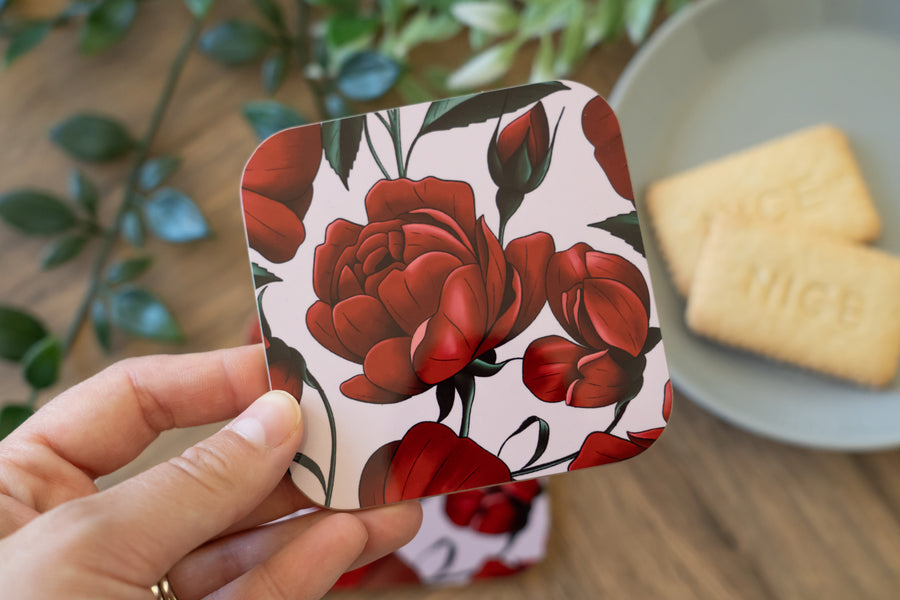 Red Rose Coaster