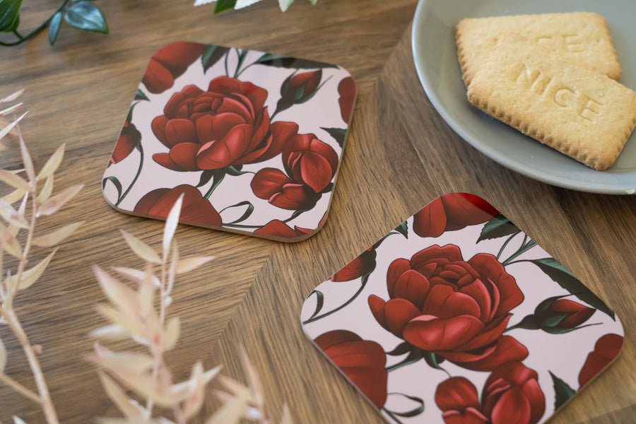 Red Rose Coaster