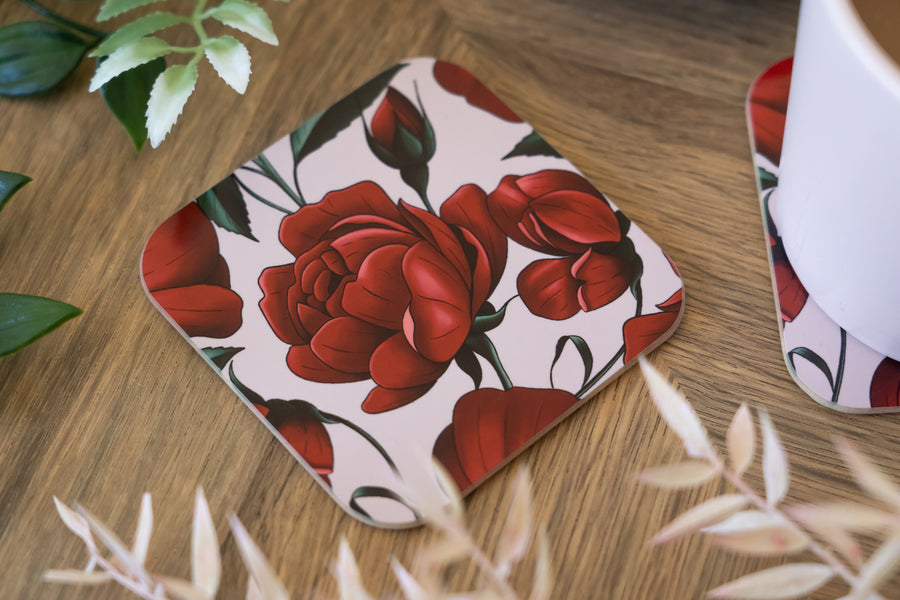 Red Rose Coaster