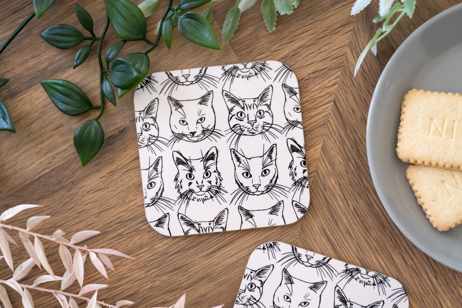 Sketchy Cat Coaster