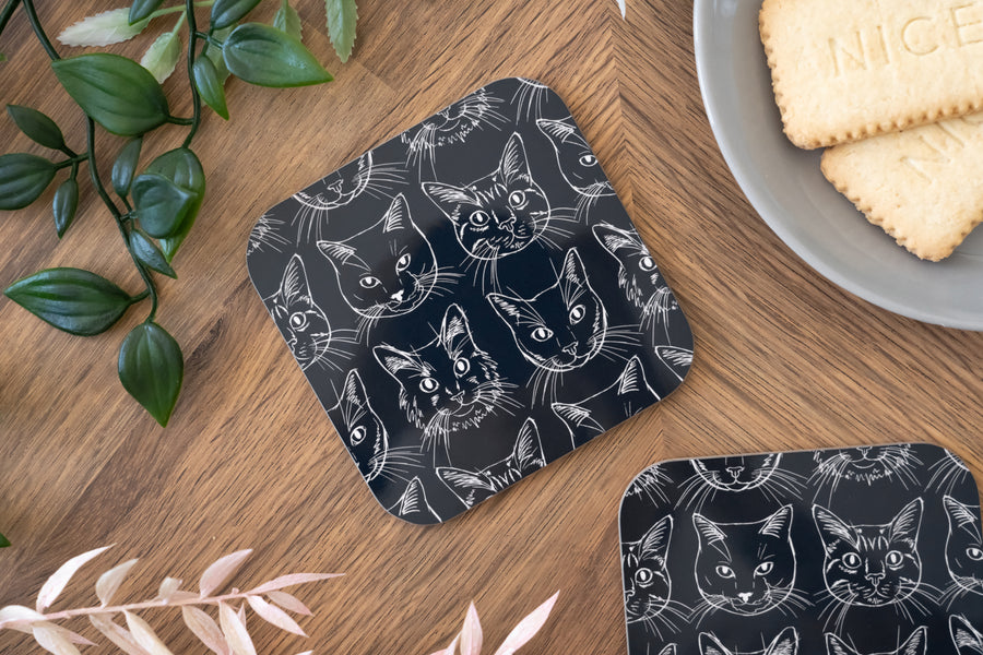 Sketchy Cat Coaster