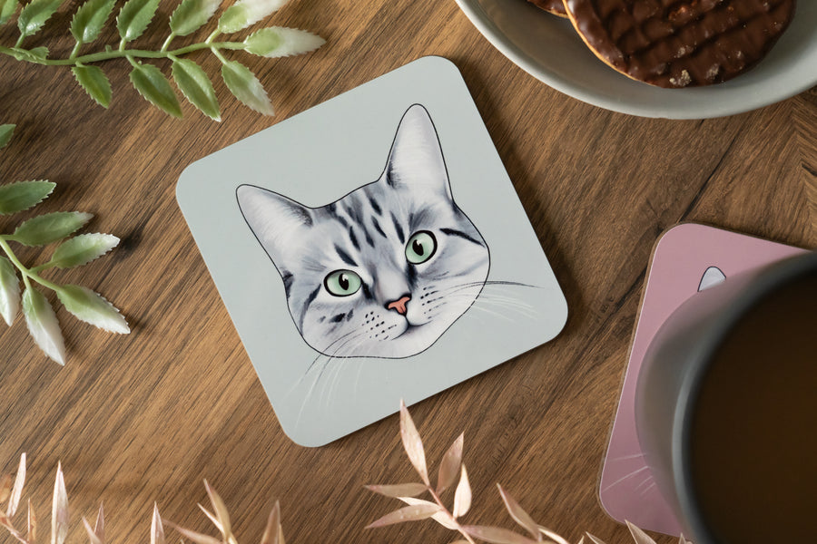 Grey Tabby Cat Coaster