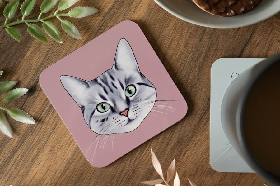 Grey Tabby Cat Coaster