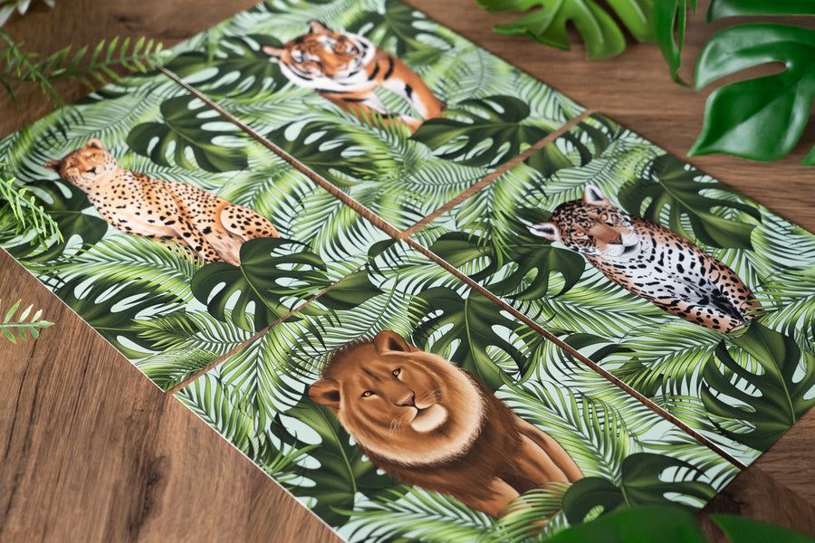 Cheetah and Leaves Art Print