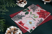 Botanical Christmas Pink Card