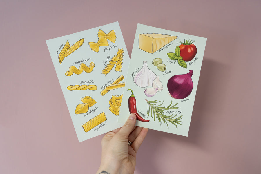 Pasta Types Art Print