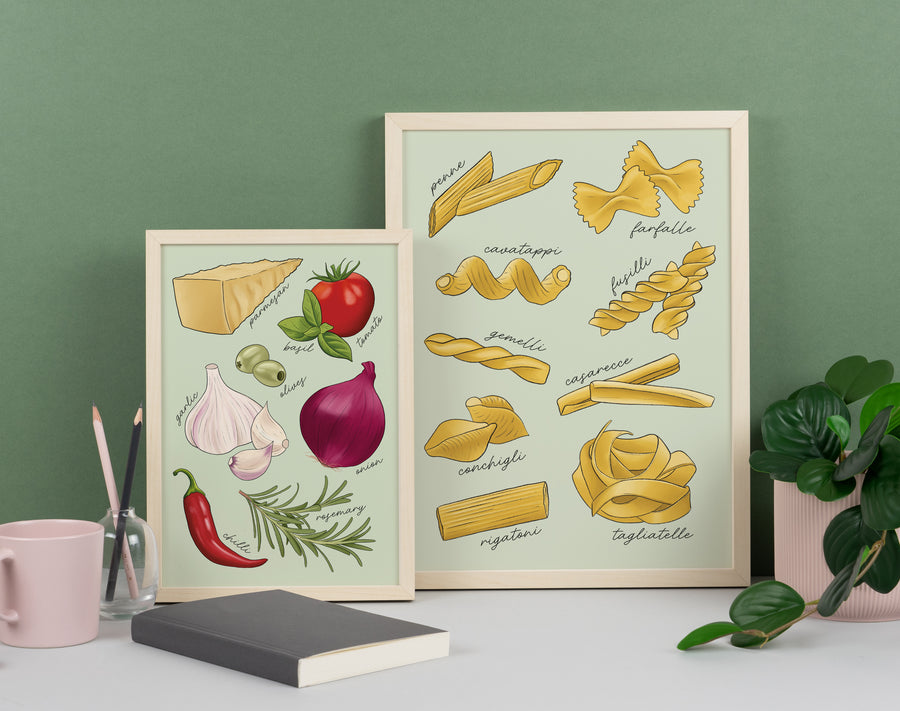Pasta Types Art Print