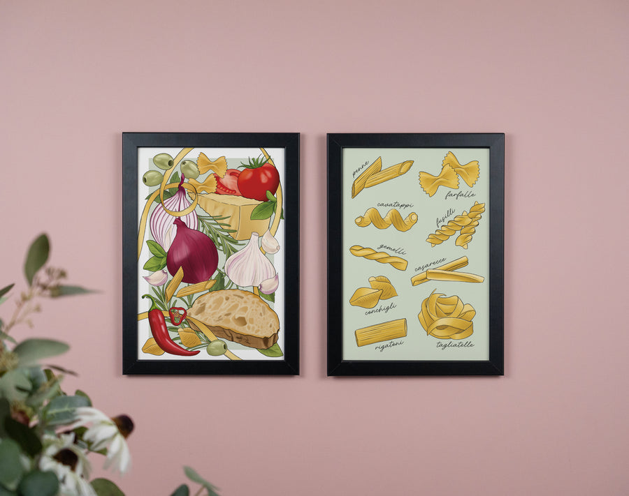 Pasta Types Art Print