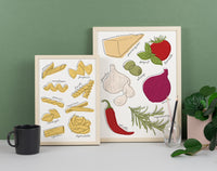 Pasta Ingredients Minimal Art Print