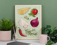Pasta Ingredients Art Print