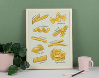 Pasta Types Art Print