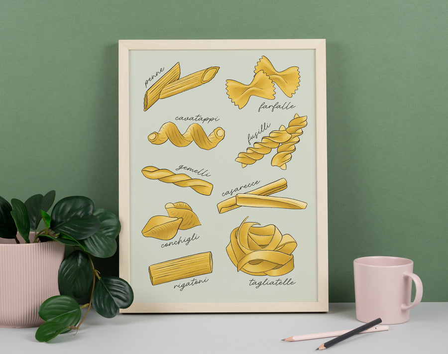 Pasta Types Art Print
