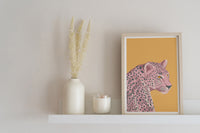 Pink & Yellow Leopard Art Print