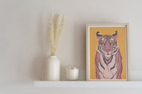 Pink & Yellow Tiger Art Print