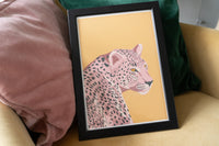 Pink & Yellow Leopard Art Print