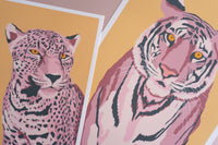 Pink & Yellow Tiger Art Print