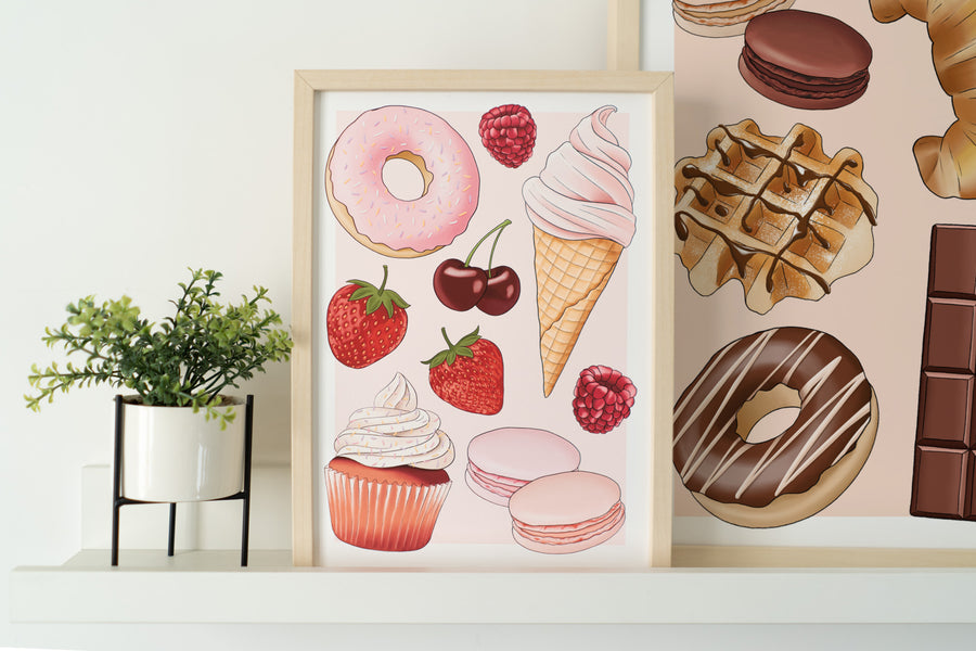 Pink Sweet Treats Art Print
