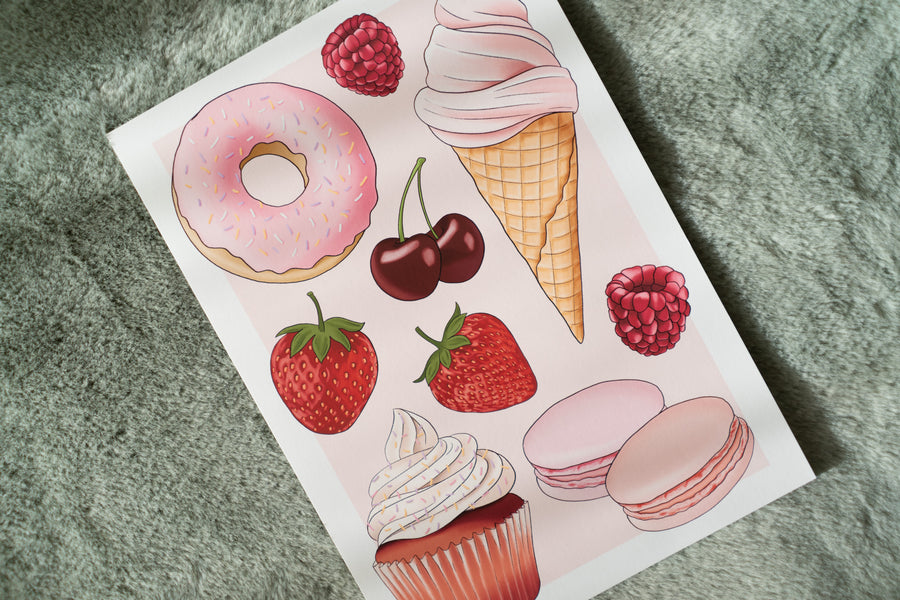 Pink Sweet Treats Art Print