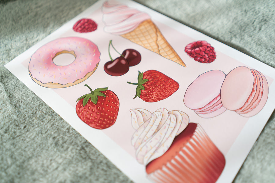 Pink Sweet Treats Art Print