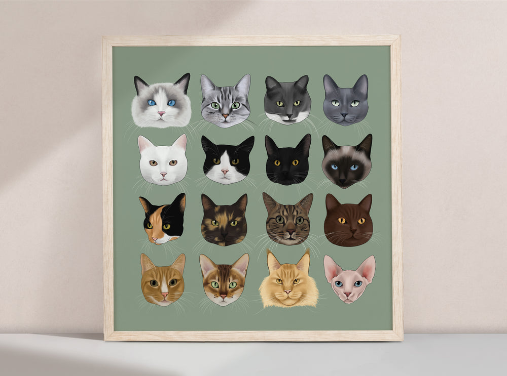 Types of Cats Art Print