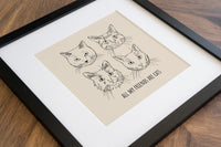 Always Thinking About Cats Art Print