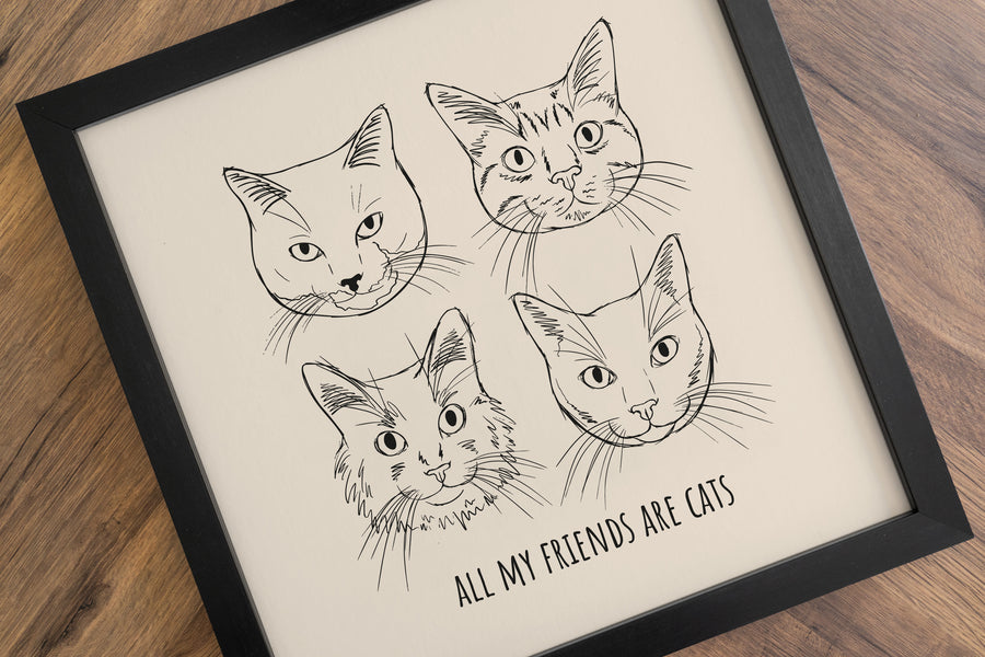 Always Thinking About Cats Art Print