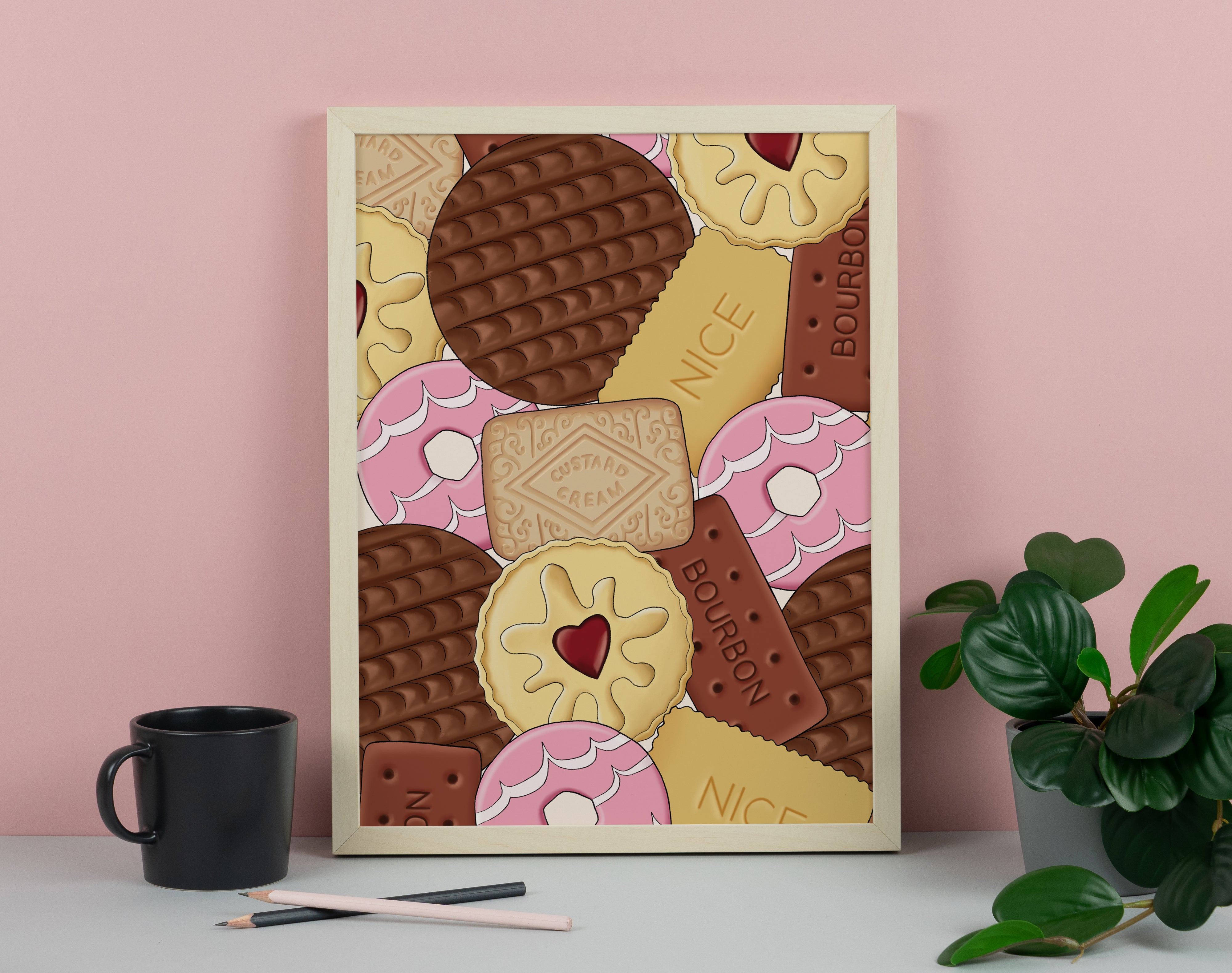 Biscuit Pattern Art Print – Hayley Jade Design Studio