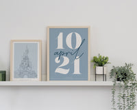 Blue Personalised Date Print