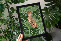 Cheetah and Leaves Print