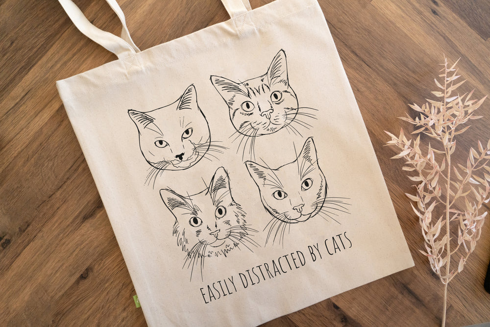 Easily Distracted By Cats Tote Bag