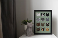 A Rainbow of Cats Print