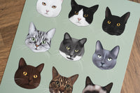 A Rainbow of Cats Print