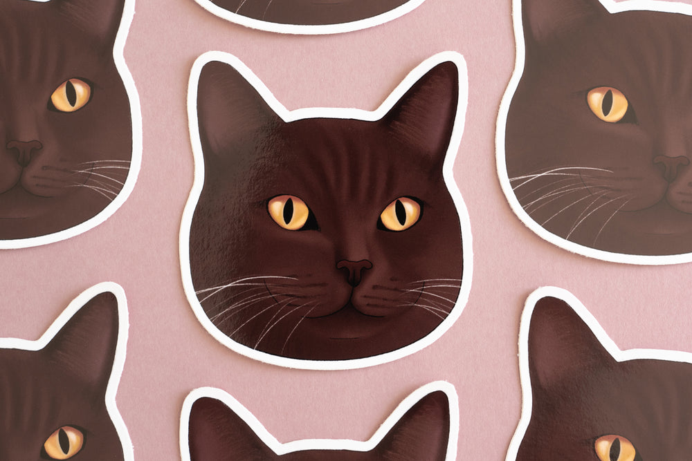 Brown Cat Sticker