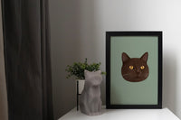 Chocolate Cat Print