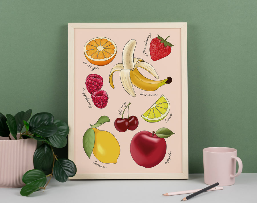 Types of Fruit Art Print