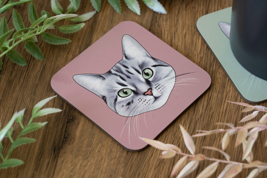 Grey Tabby Cat Coaster