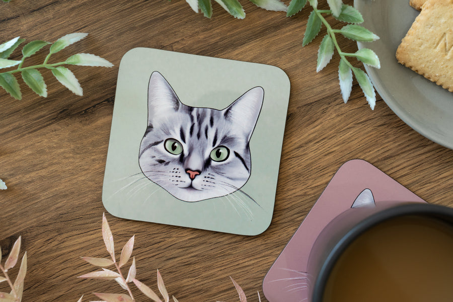 Grey Tabby Cat Coaster